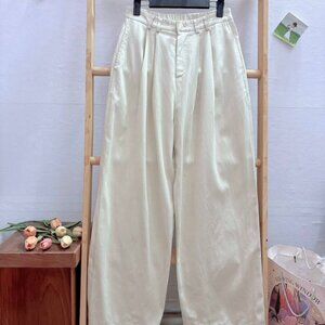 White High Waisted Wide Leg Pants